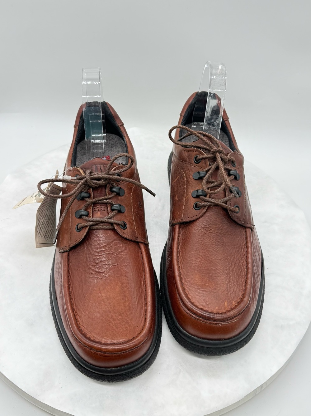 Red Wing Shoes Brown Leather Oxfords with Lace-Up Closure